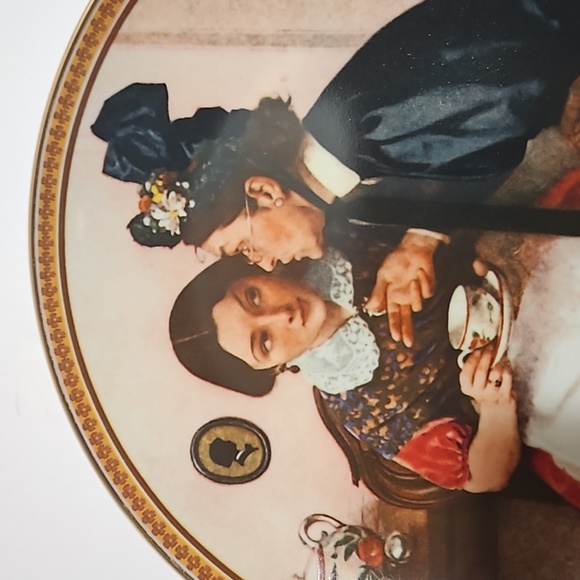 Edwin M Knowles China Gossiping in the Alcove Norman Rockwell Porcelain Plate - Picture 2 of 7